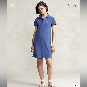 Ralph Lauren Sport Dress Womens Medium Blue Polo Shirt Casual Slim Fit Collared